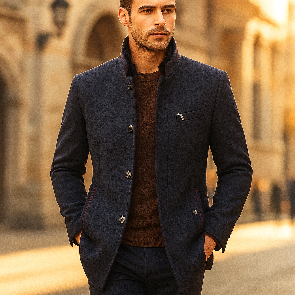 MANTEAU EN MÉLANGE DE LAINE POUR HOMME