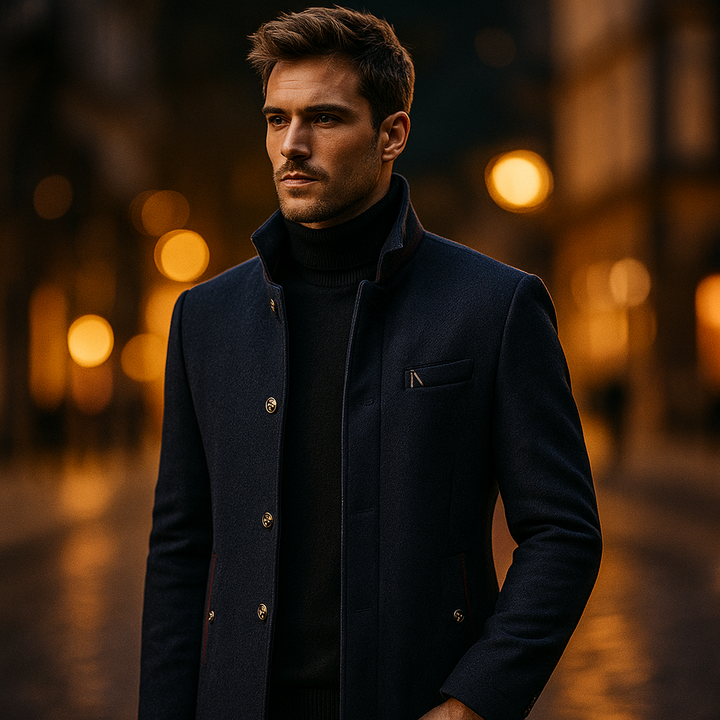 MANTEAU EN MÉLANGE DE LAINE POUR HOMME