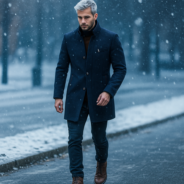 MANTEAU EN MÉLANGE DE LAINE POUR HOMME