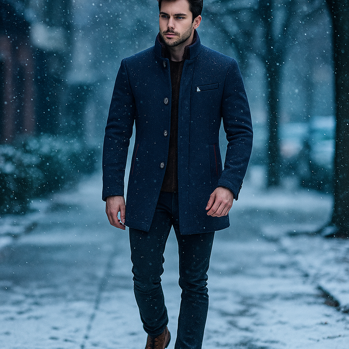 MANTEAU EN MÉLANGE DE LAINE POUR HOMME