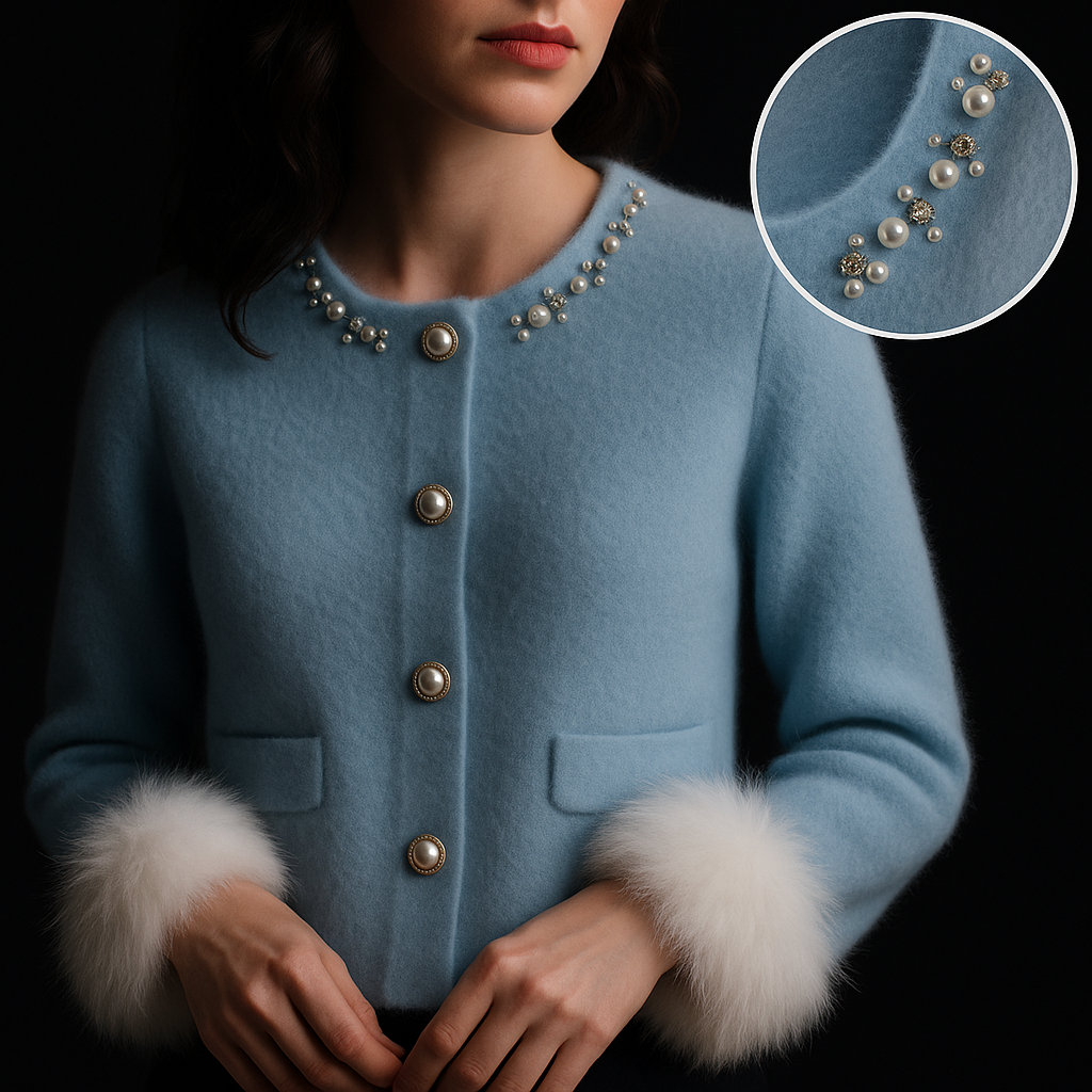 Madeleine | Gilet en cachemire perlé