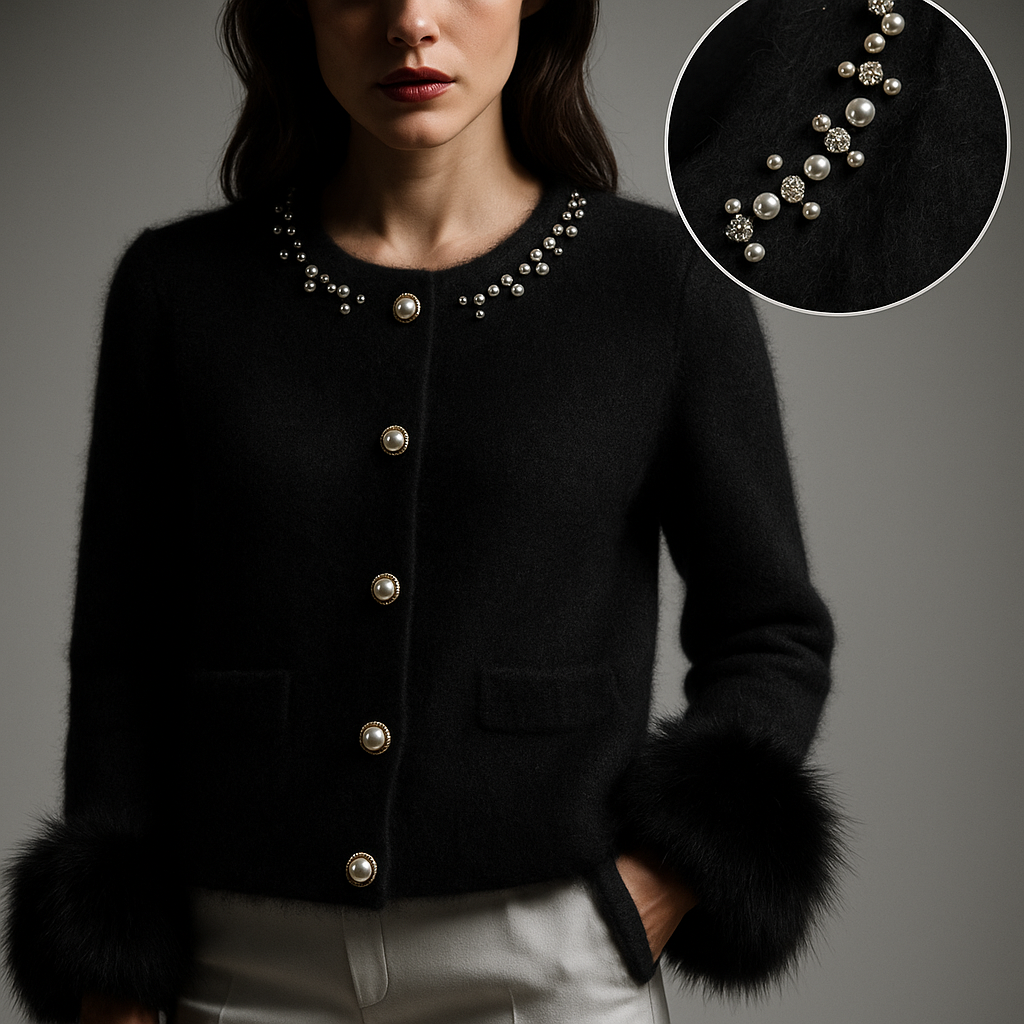Madeleine | Gilet en cachemire perlé