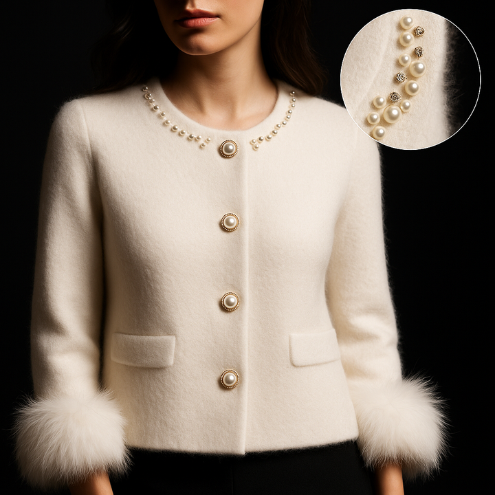 Madeleine | Gilet en cachemire perlé