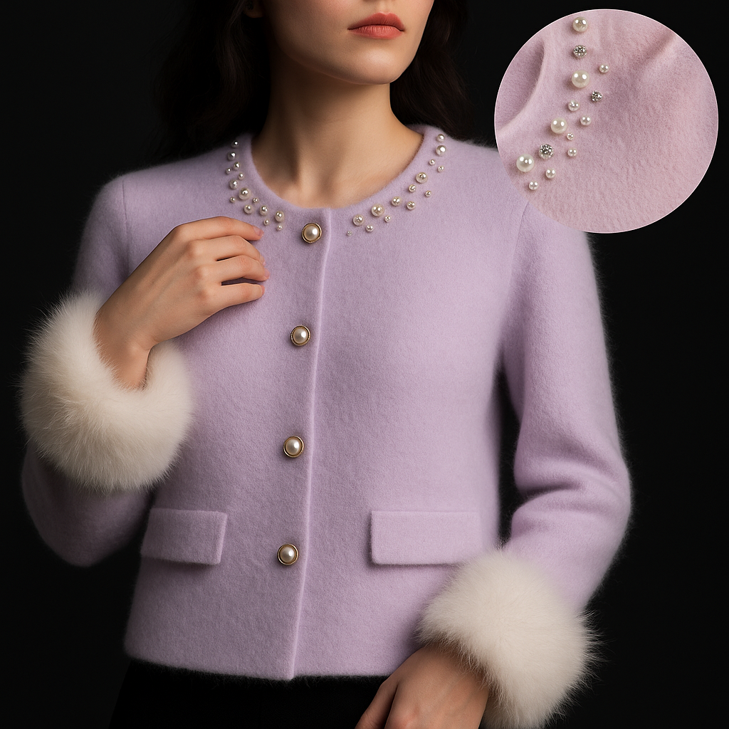 Madeleine | Gilet en cachemire perlé