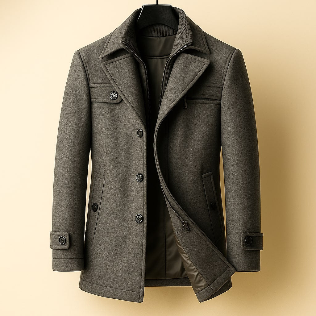 MANTEAU LONG EN LAINE POUR HOMME