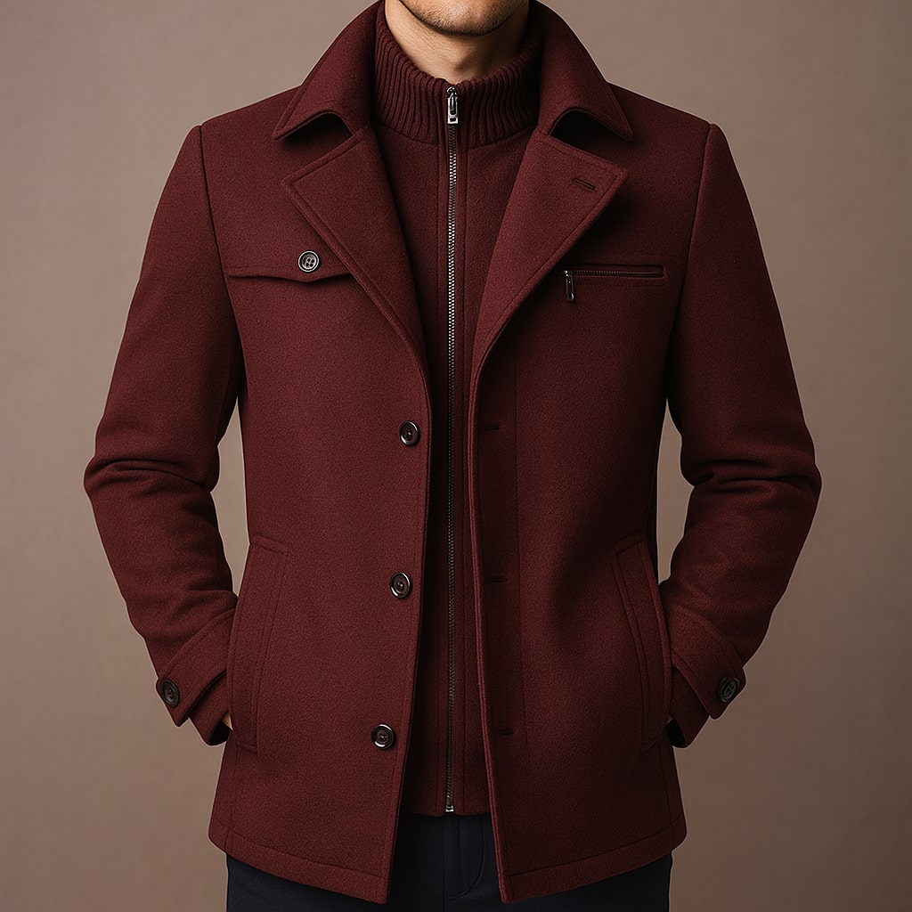 MANTEAU LONG EN LAINE POUR HOMME