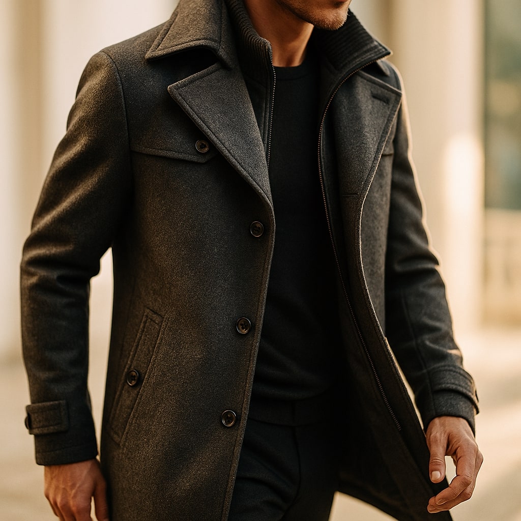 MANTEAU LONG EN LAINE POUR HOMME
