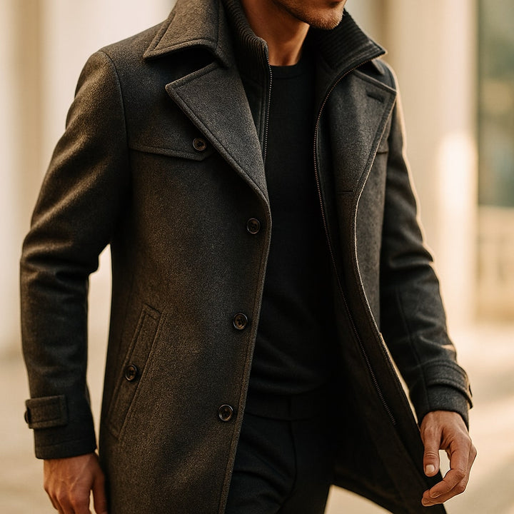 MANTEAU LONG EN LAINE POUR HOMME
