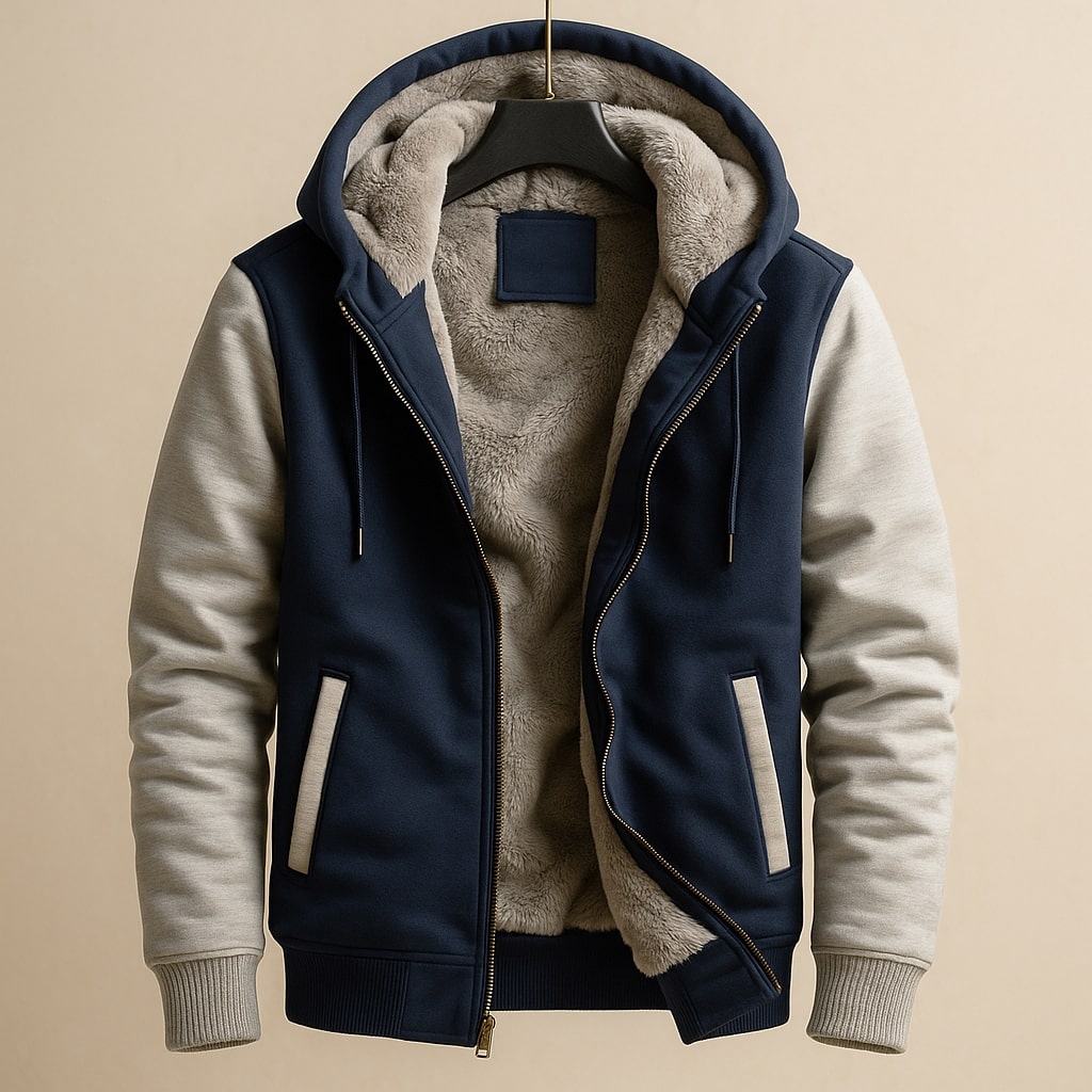 VESTE DOUBLÉE À CAPUCHE POUR LES HOMMES