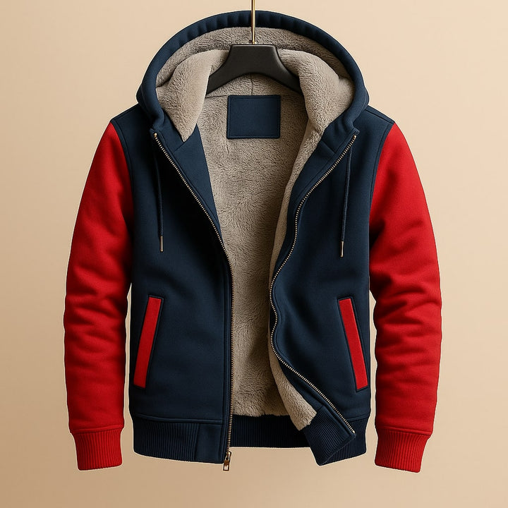 VESTE DOUBLÉE À CAPUCHE POUR LES HOMMES