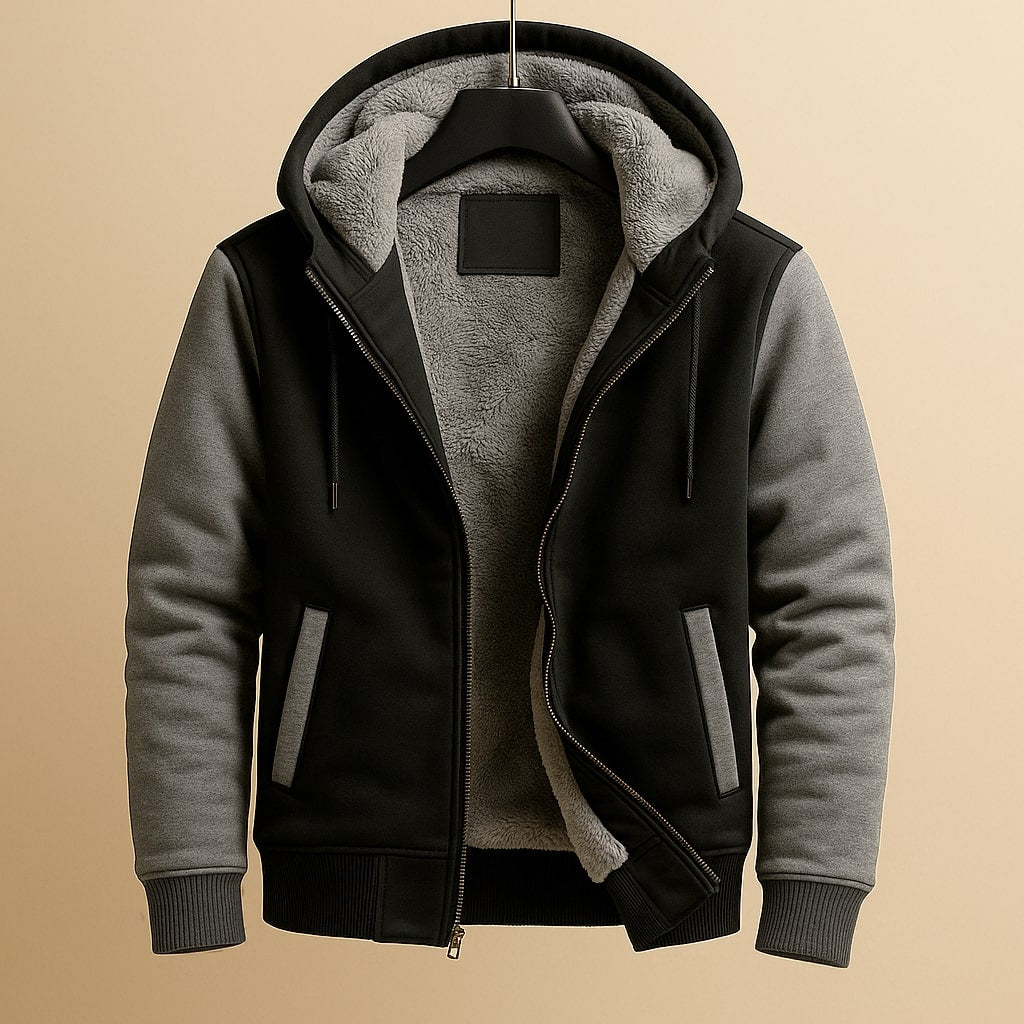 VESTE DOUBLÉE À CAPUCHE POUR LES HOMMES