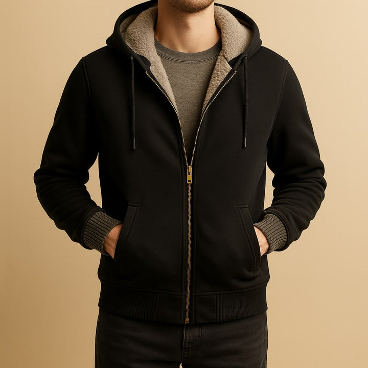 VESTE DOUBLÉE À CAPUCHE POUR LES HOMMES