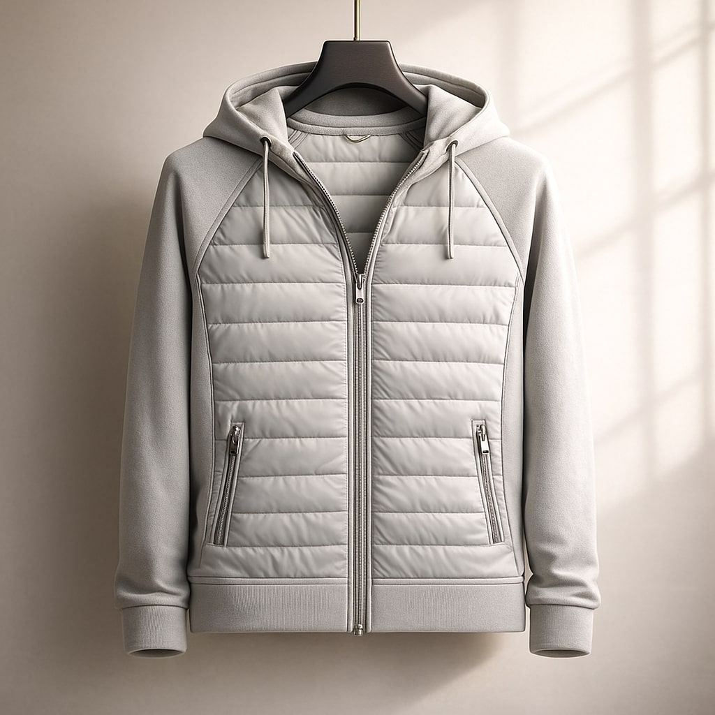 SWEAT À CAPUCHE ZIPPÉ MATELASSÉ POUR HOMME