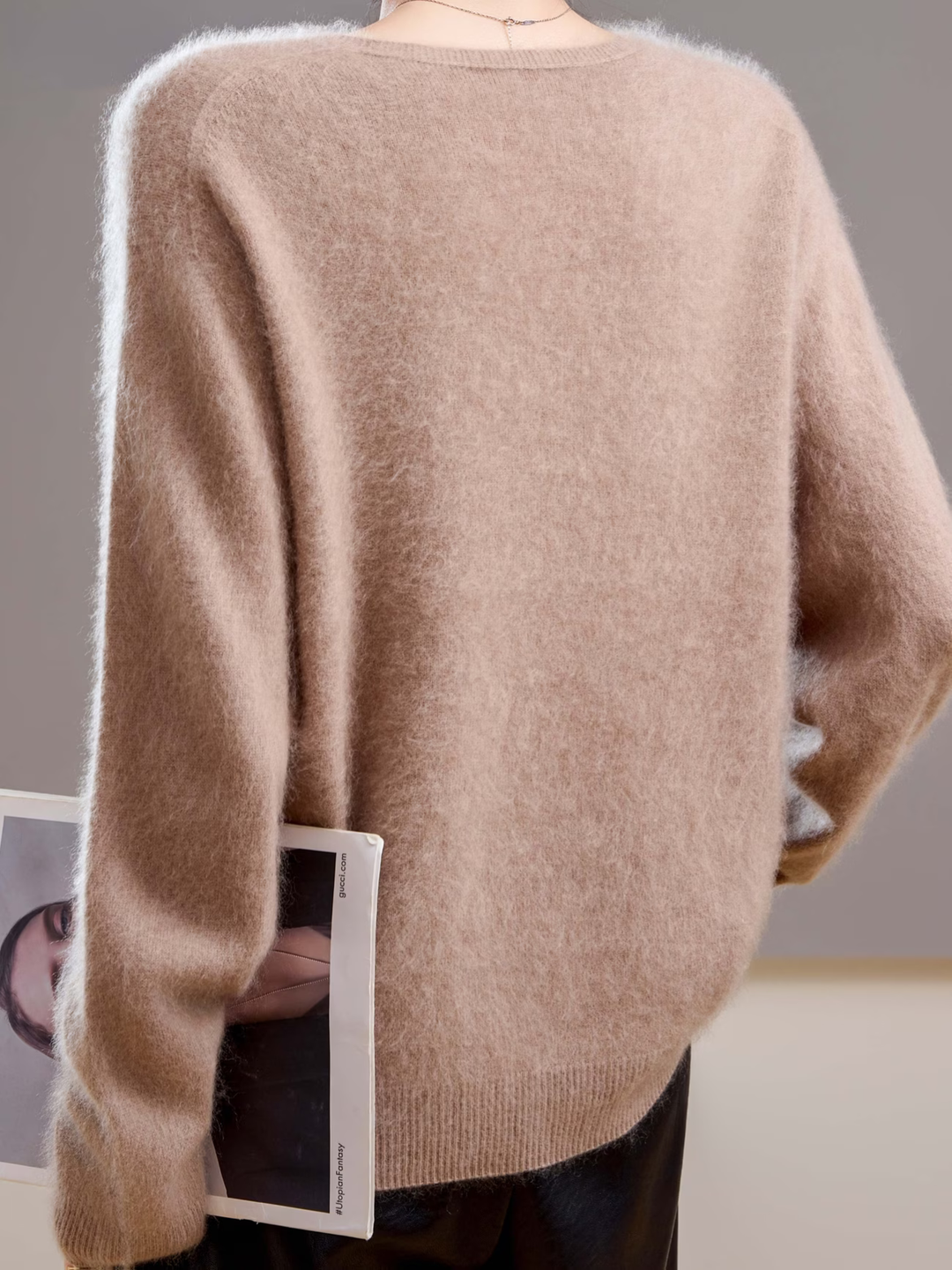 Élise | Pull cachemire brossé col V