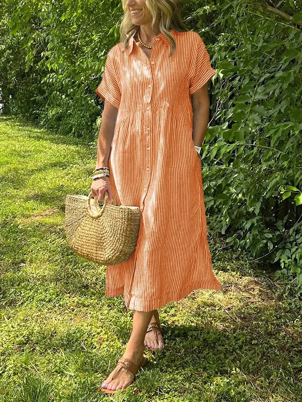 Camille Cannes | Robe maxi fluide à rayures