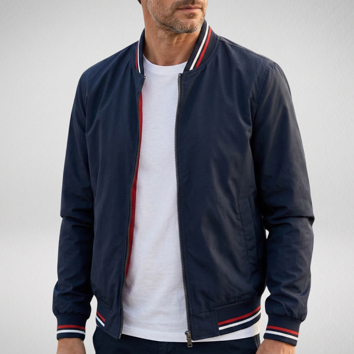 DIDIER | Blouson teddy en microfibre — bords contrastés