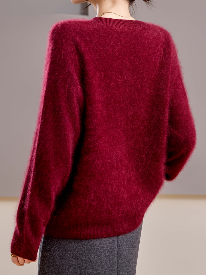 Hélène | Pull cachemire brossé col rond