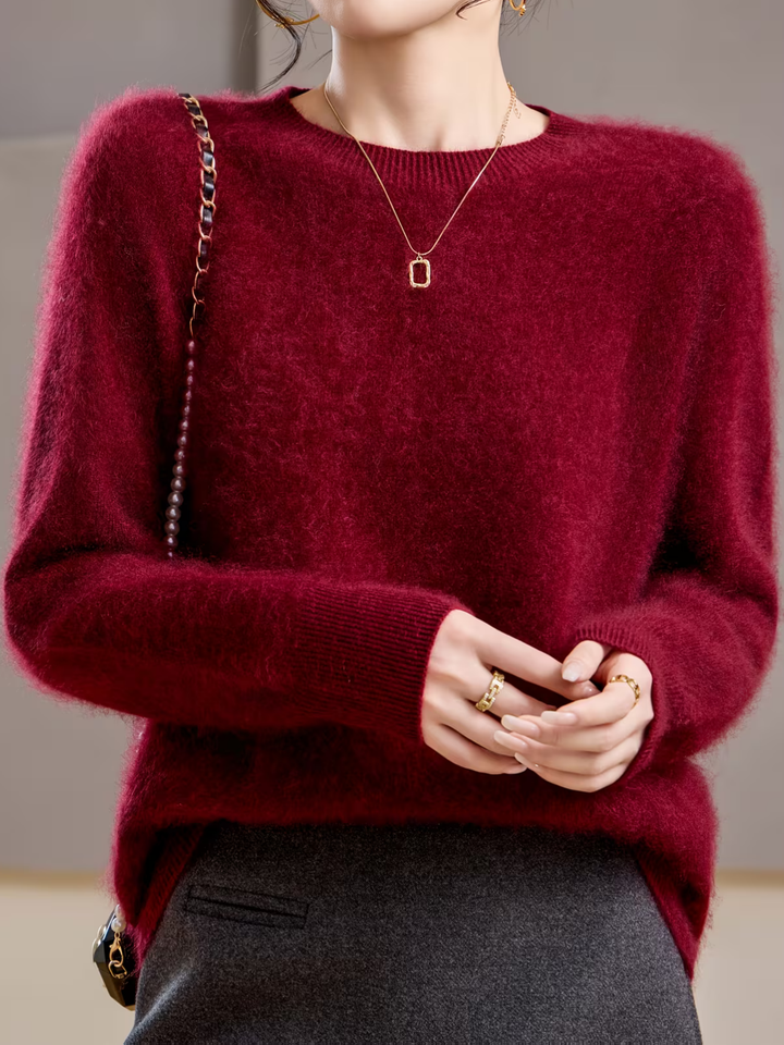 Hélène | Pull cachemire brossé col rond