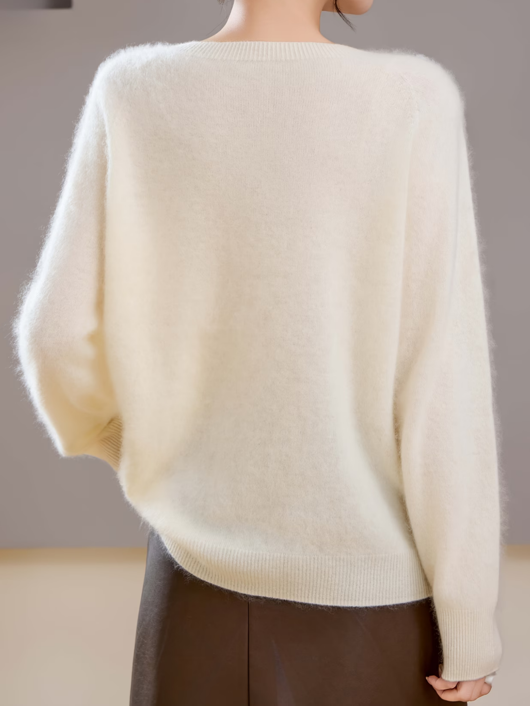 Hélène | Pull cachemire brossé col rond