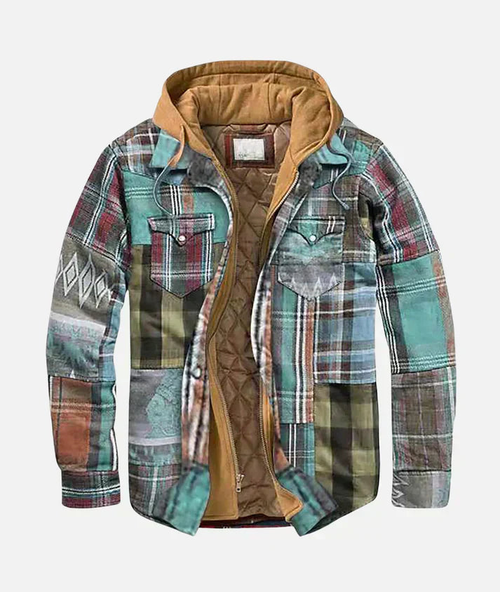 VESTE PATCHWORK À CARREAUX