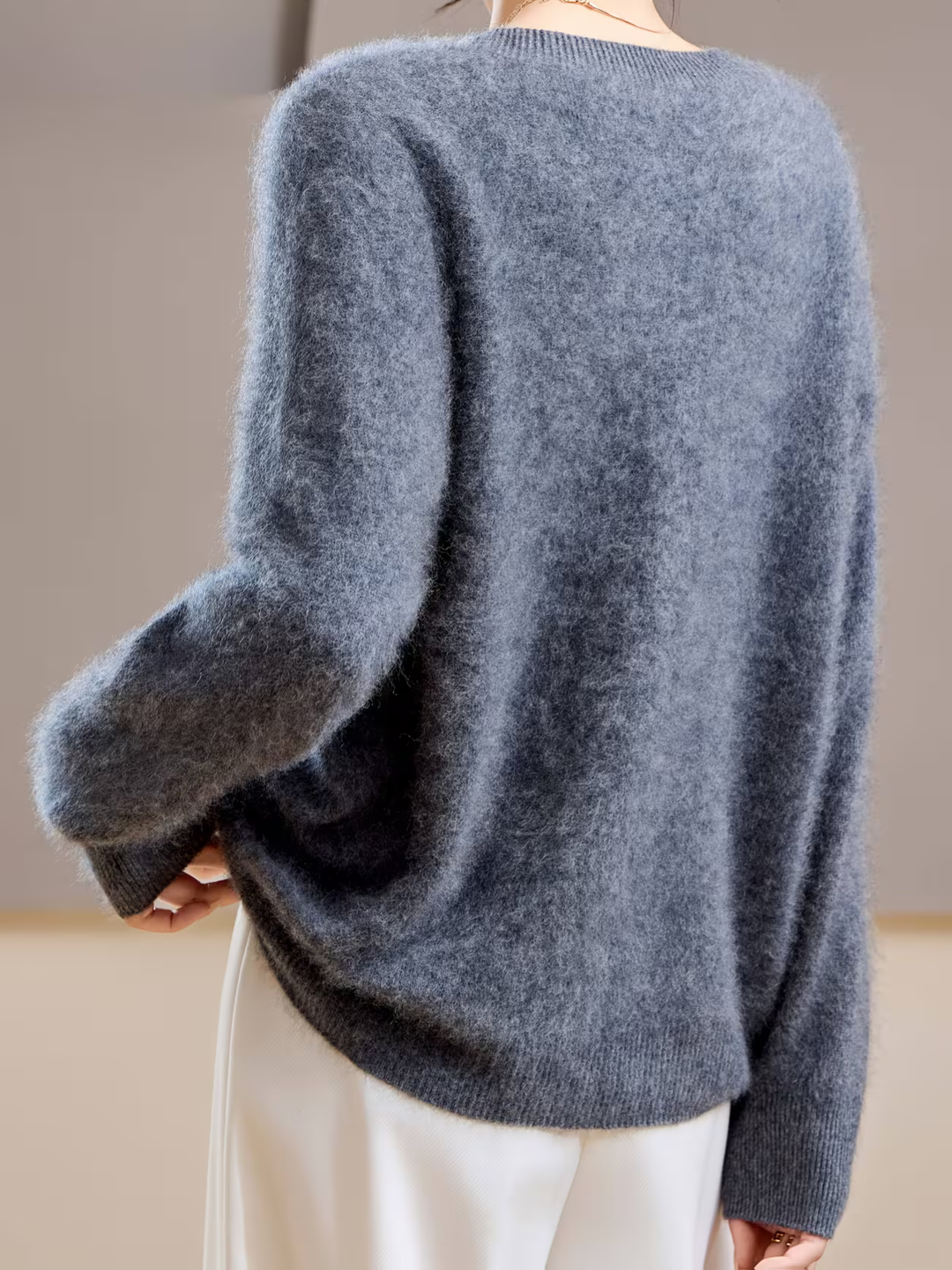 Hélène | Pull cachemire brossé col rond
