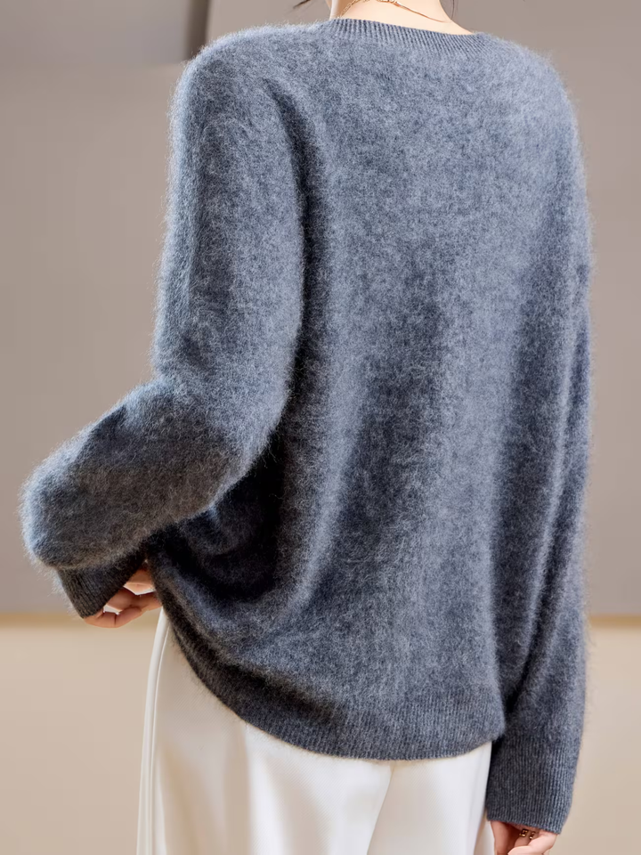 Hélène | Pull cachemire brossé col rond