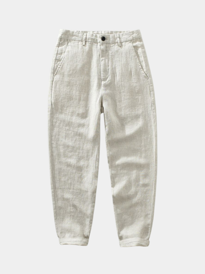 PANTALONS DROITS EN LIN