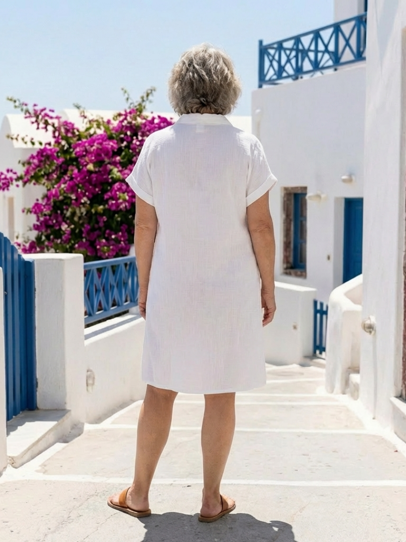 Hélène | Robe légère à manches courtes avec poches