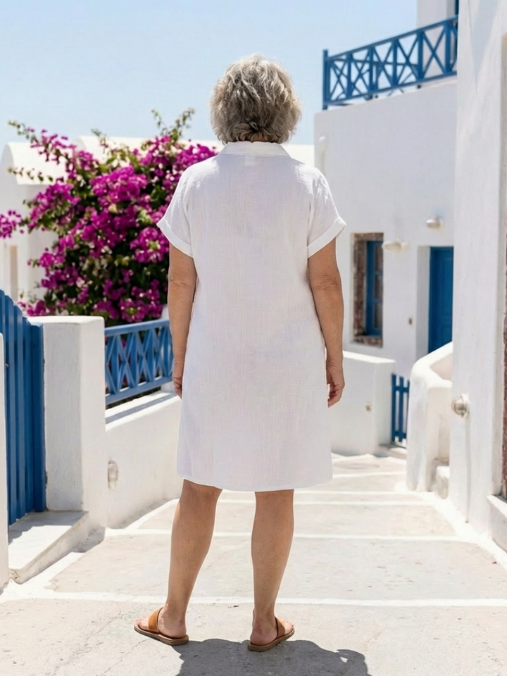 Hélène | Robe légère à manches courtes avec poches
