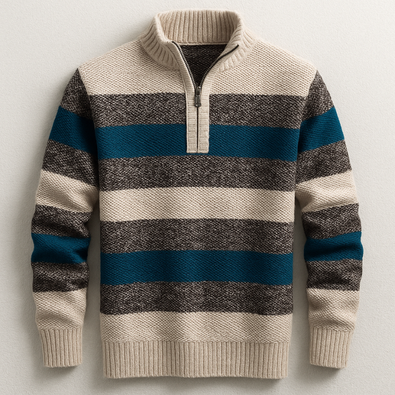 PULLOVER EN MAILLE AVEC ZIP POUR HOMME