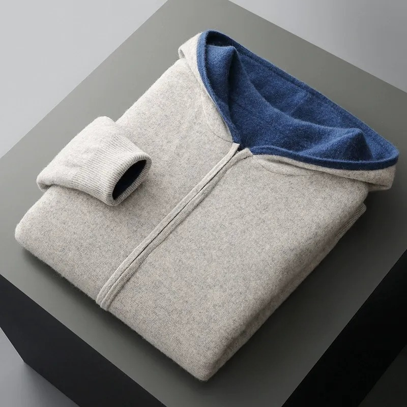 SWEAT EN LAINE AVEC CAPUCHE POUR HOMME