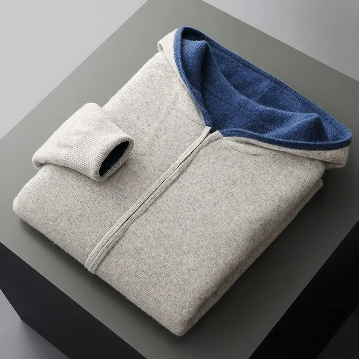 SWEAT EN LAINE AVEC CAPUCHE POUR HOMME