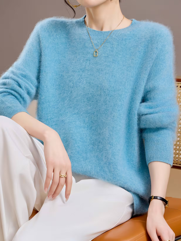 Hélène | Pull cachemire col rond pastel