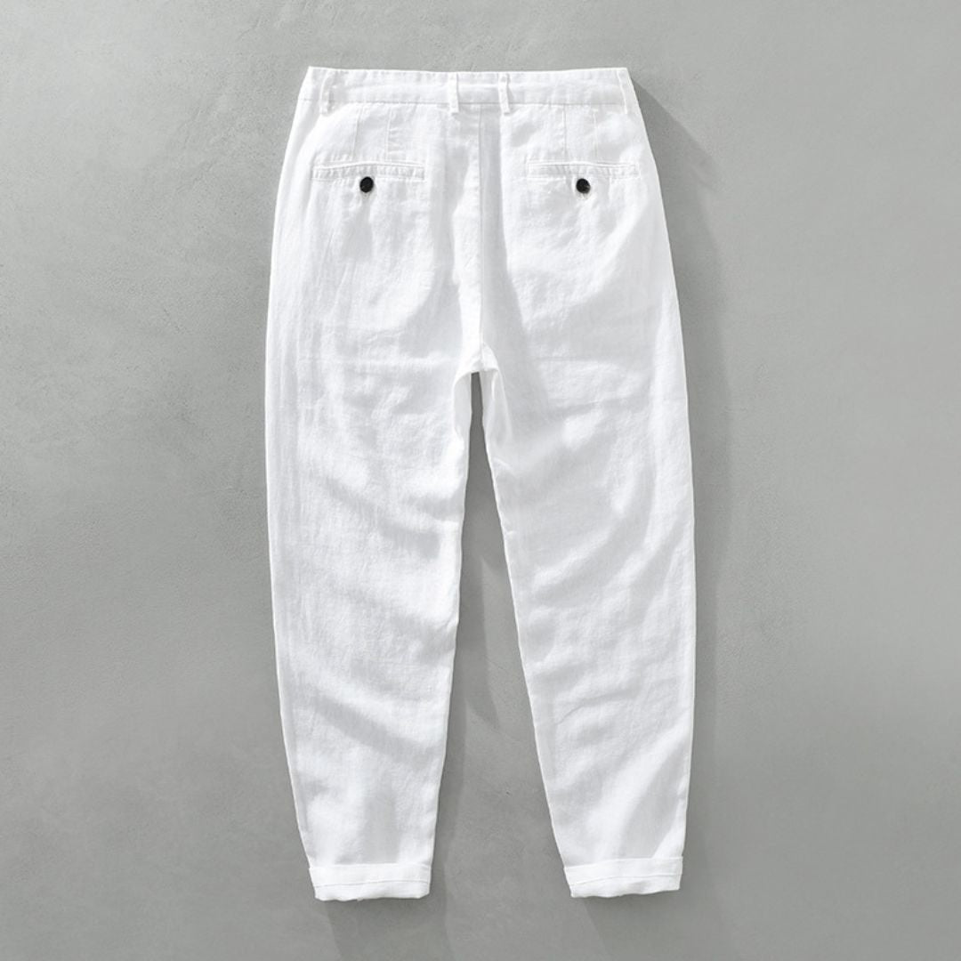 PANTALONS DROITS EN LIN