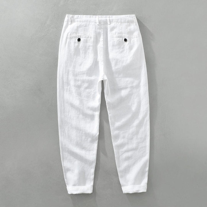 PANTALONS DROITS EN LIN