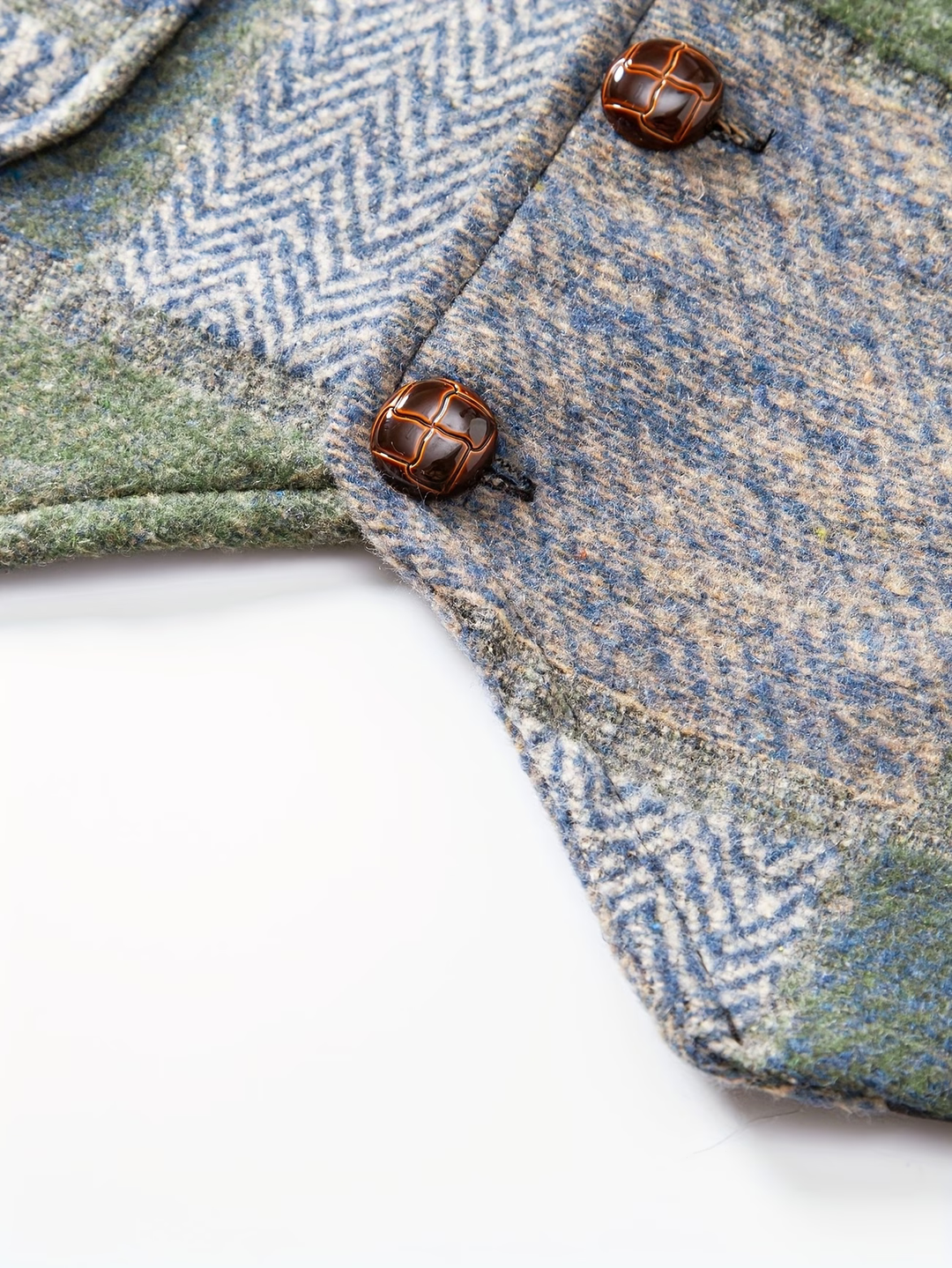 Léon | Gilet en tweed patchwork à motifs mêlés
