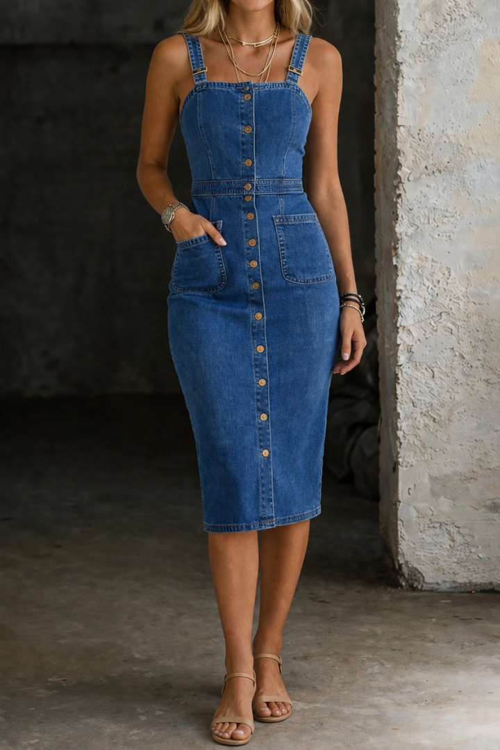 VICTOIRE | Robe Boutonnée en Jean