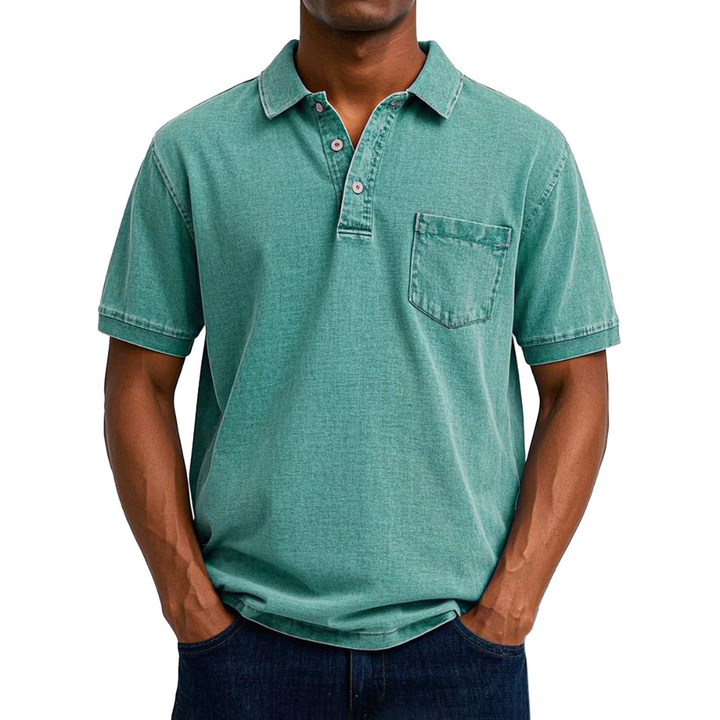 Léonard | Polo en coton délavé, look vintage et coupe décontractée