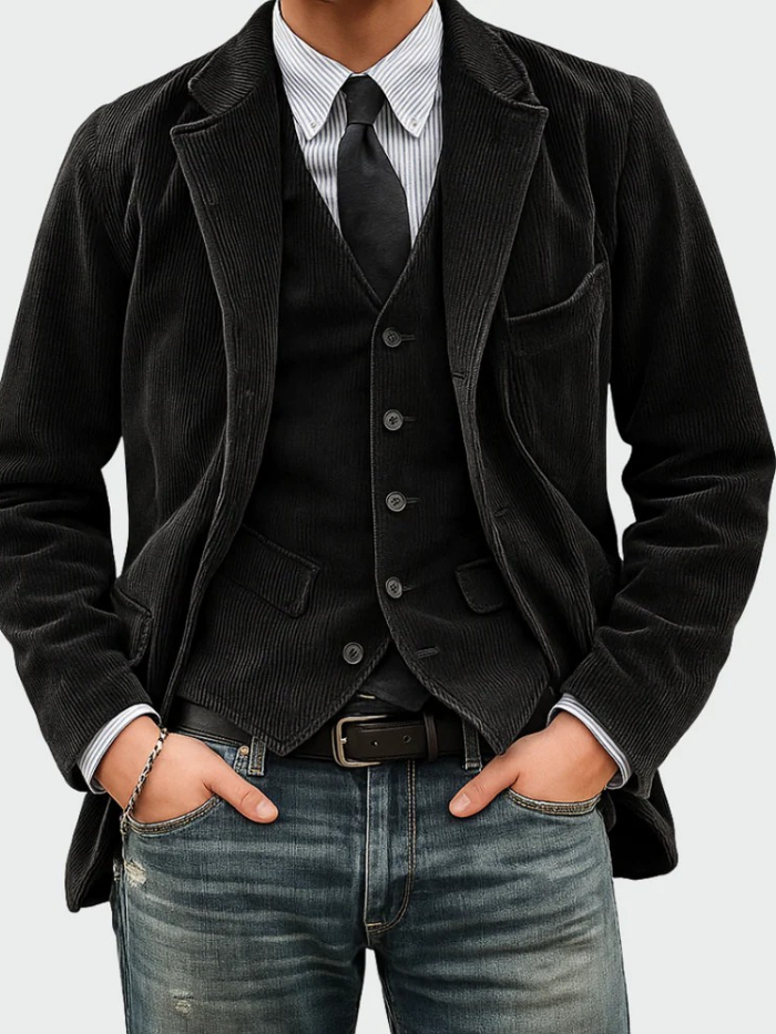 ENSEMBLE LE BLAZER RAFFINÉ EN VELOURS CÔTELÉ POUR HOMME