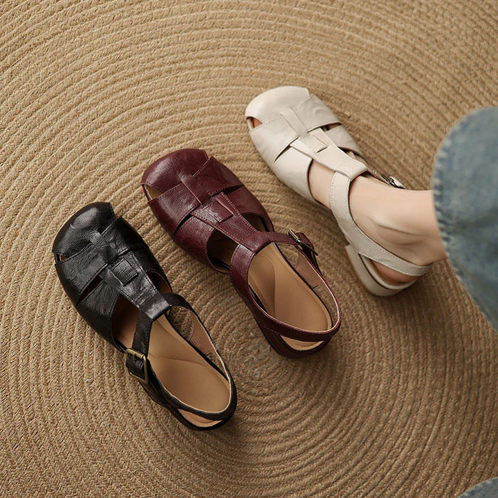 Amélie | Sandales en Cuir, Confort & Élégance Intemporelle