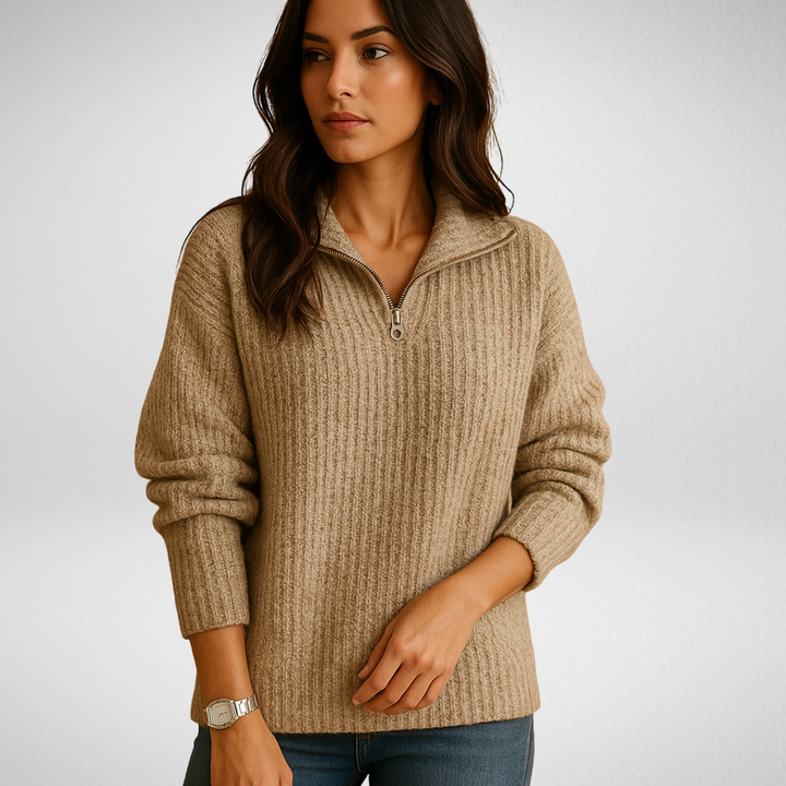 Sophie | Pull Demi Zip Élégant