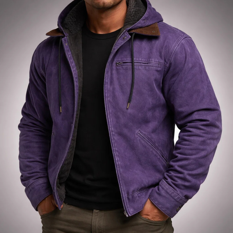 VESTE À CAPUCHE EN TOILE POUR HOMME