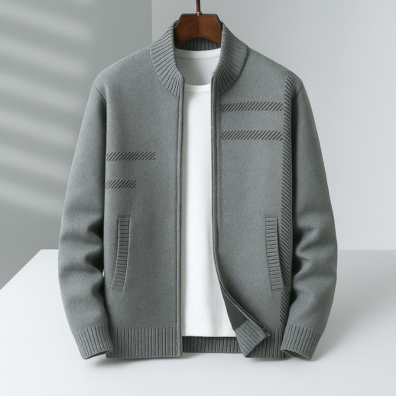 VESTE EN MAILLE ZIPPÉE POUR HOMME