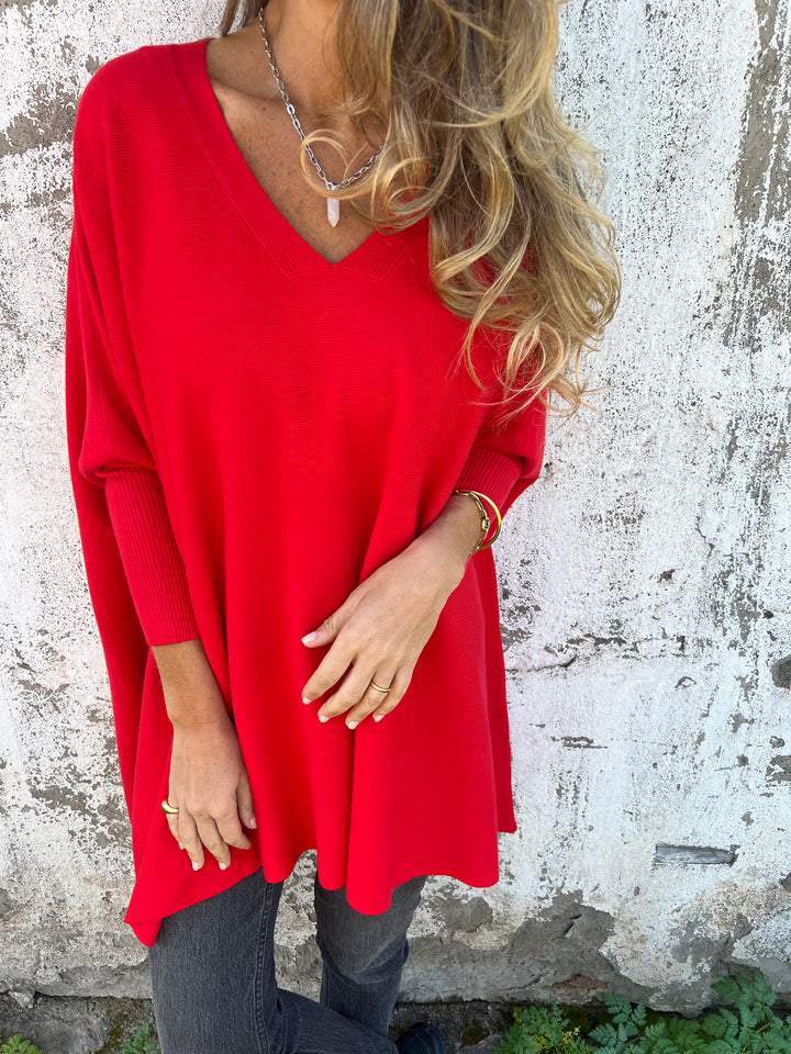 Nathalie | Pull poncho cachemire col V