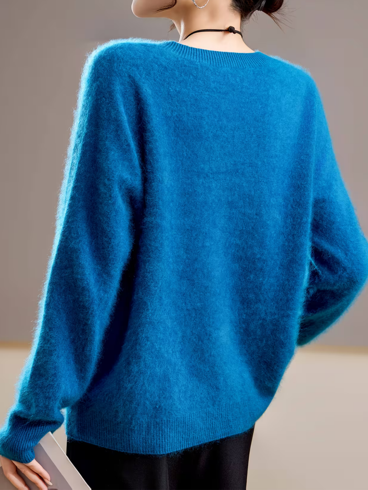 Hélène | Pull cachemire brossé col rond