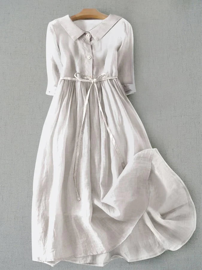Clara | Robe Fluide en Lin & Coton Premium