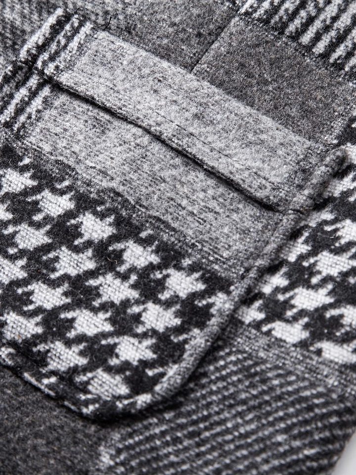 Léon | Gilet en tweed patchwork à motifs mêlés