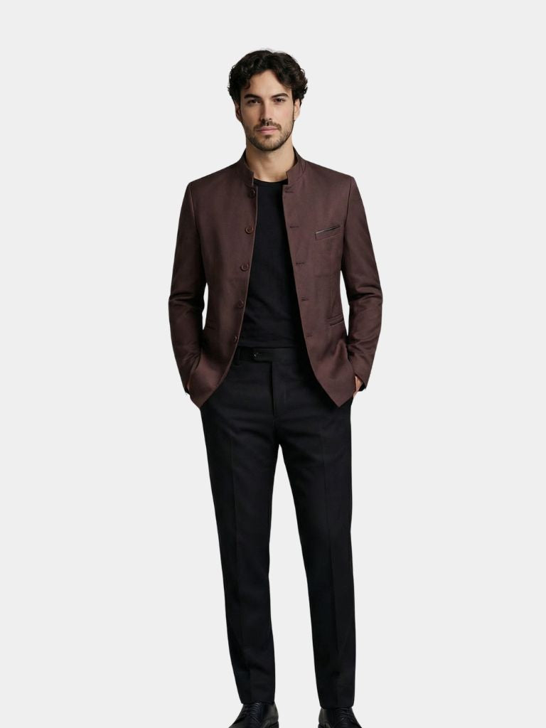 ROBERT | Veste à col travaillé en lainage — coupe taillée raffinée