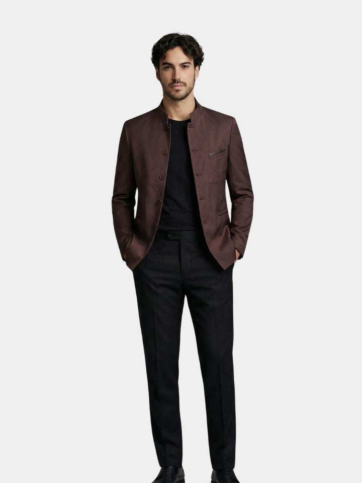 ROBERT | Veste à col travaillé en lainage — coupe taillée raffinée