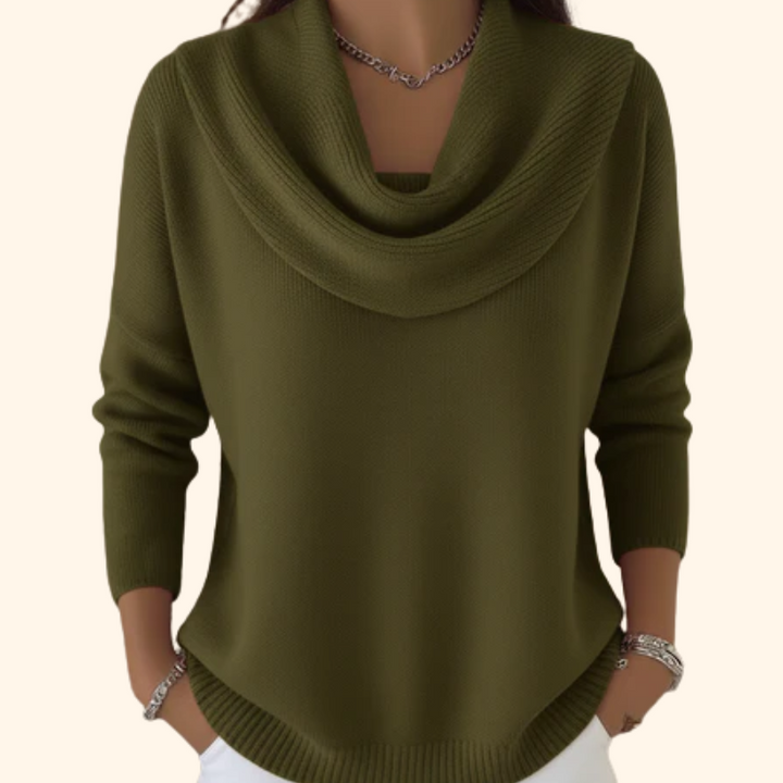 Marielle | Pull Col Drapé Élégant